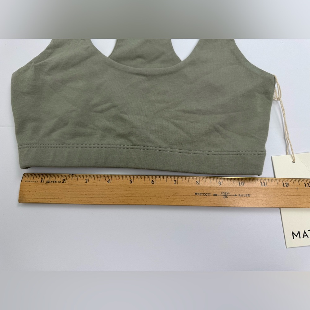 NWT MATE The Label Organic Cotton Stretch Bra Legging Set Size XS Sage Green - Picture 5 of 16